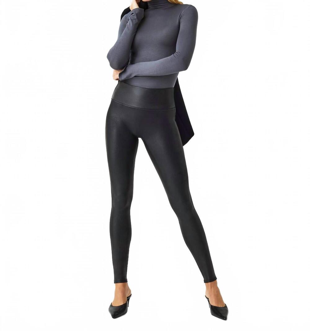 NEW SPANX faux leather leggings in very black